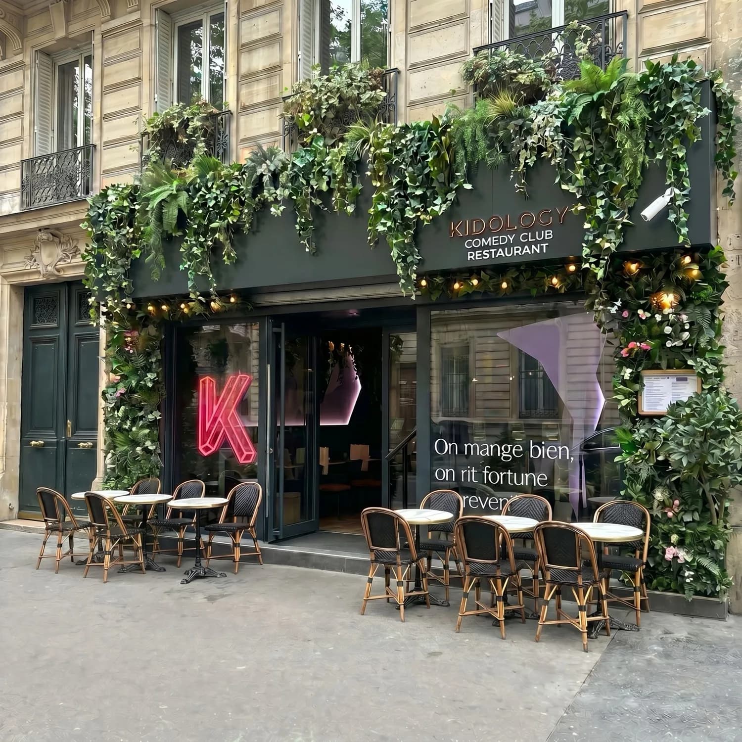 La terrasse du restaurant Kidology, 39 boulevard Saint-Michel, au cœur du Quartier Latin Rive Gauche à Paris 5e