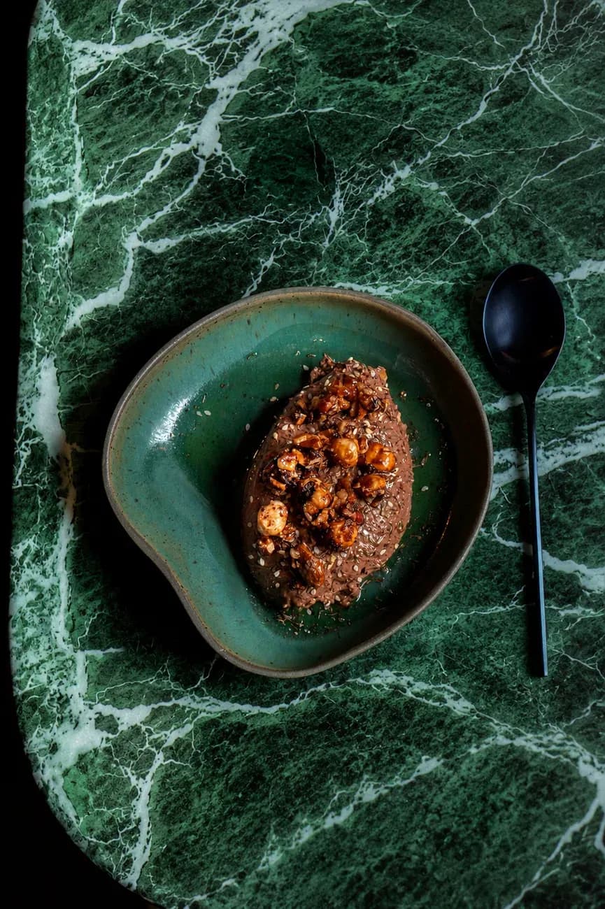 Crème chocolat aux Kalamata, dessert