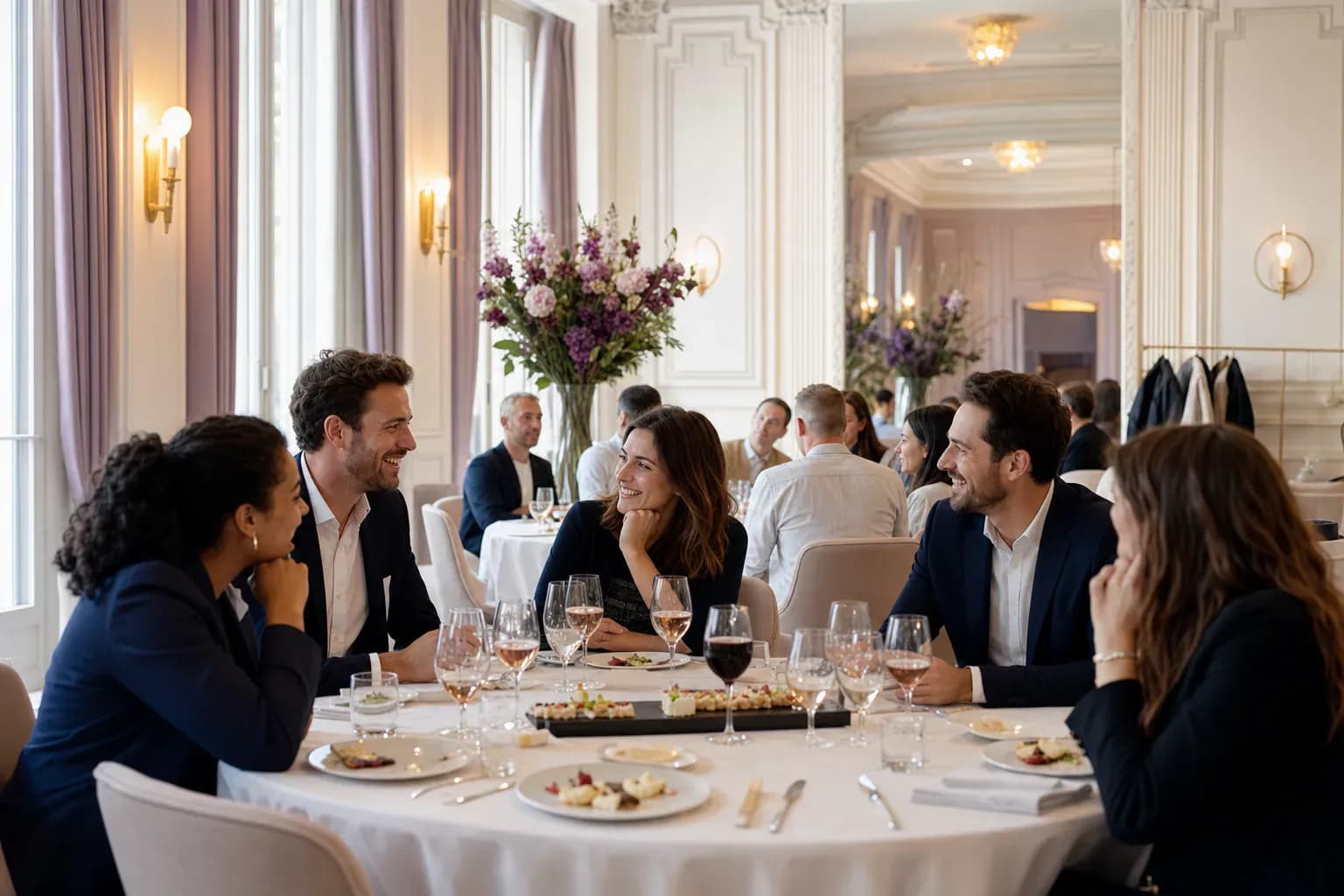 Intérieur au design géométrique et aux jeux de lumière, cadre atypique pour un séminaire d'entreprise à Paris 5e